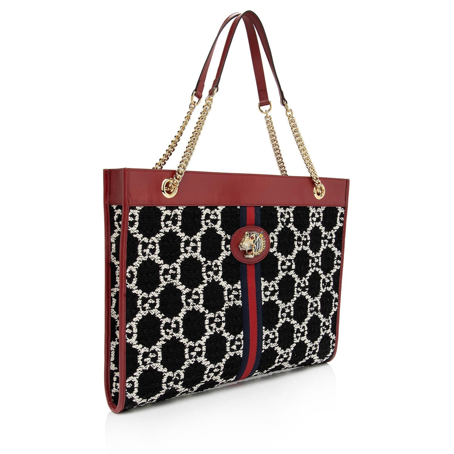 Luxury Gucci Tweed Rajah Large Tote (SHF-LR1VlY)
