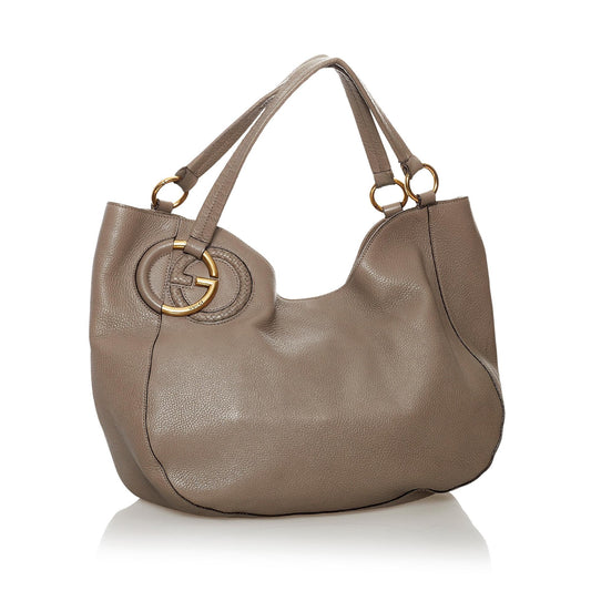 Gucci Twill Leather Tote Bag (SHG-32764)