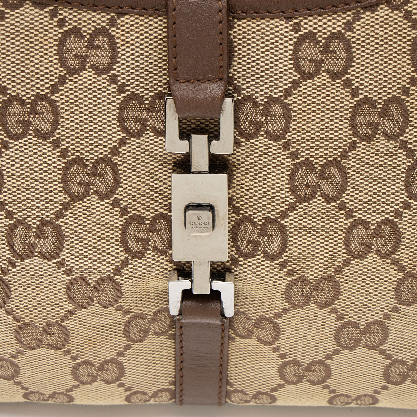 Gucci Vintage GG Canvas Bardot Small Satchel