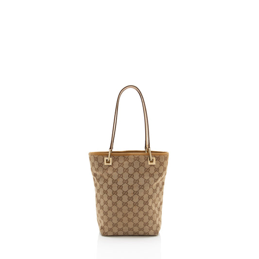 Gucci Vintage GG Canvas Medium Bucket Tote