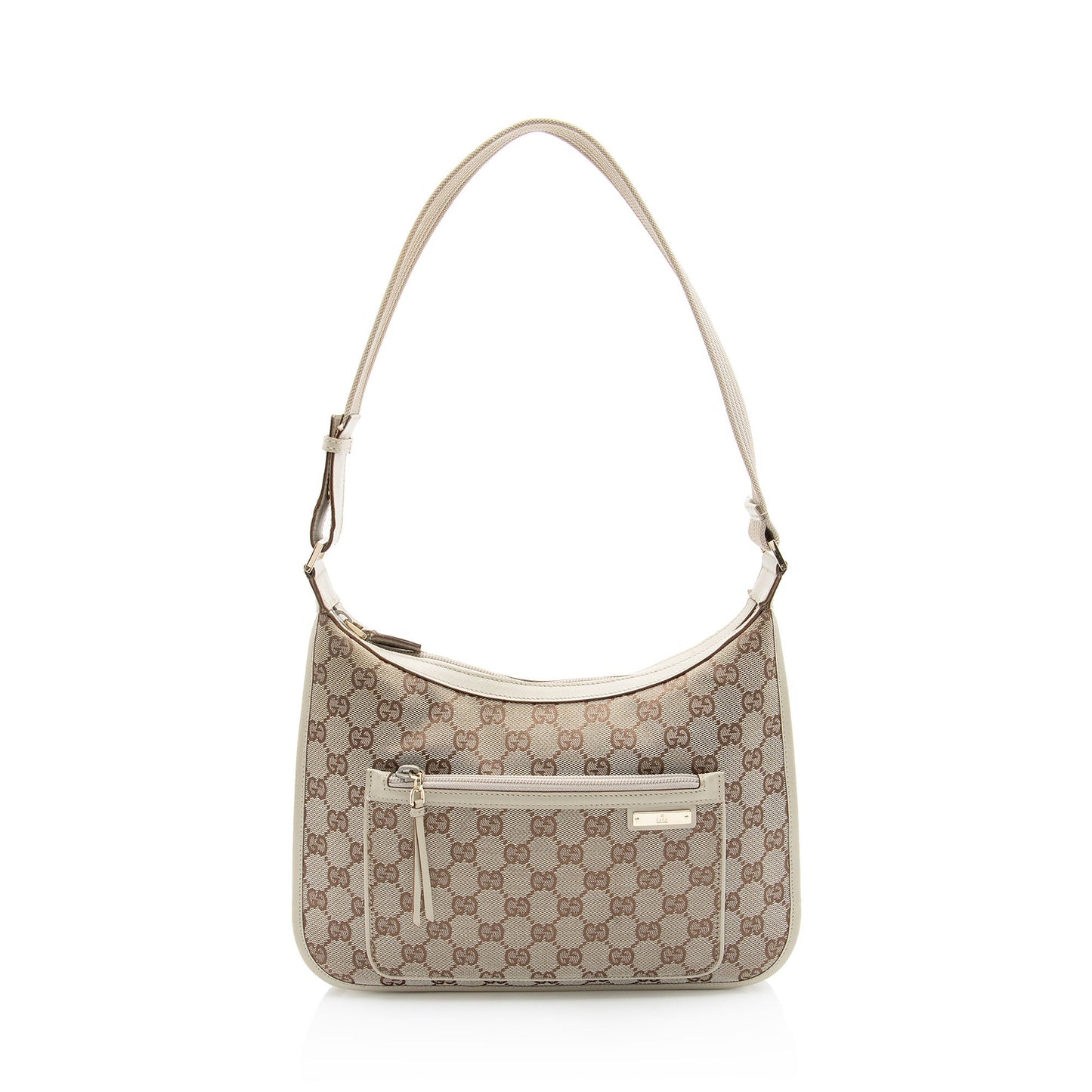 Gucci Vintage GG Canvas Front Pocket Shoulder Bag