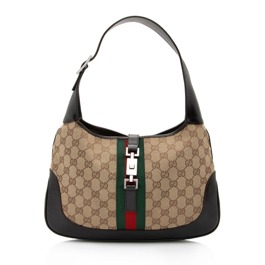 Gucci Vintage GG Canvas Jackie Hobo (SHF-0vIVSI)