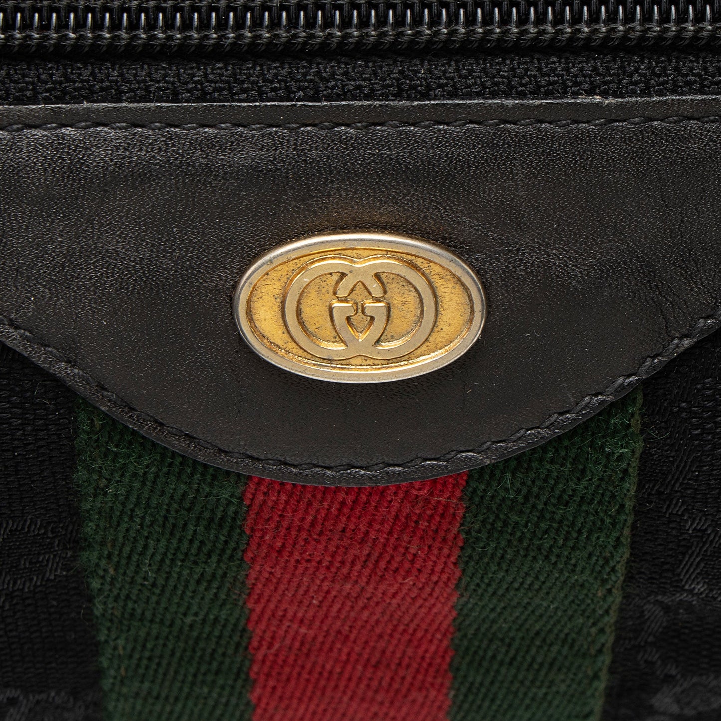 Gucci Vintage GG Canvas Web Small Boston Bag
