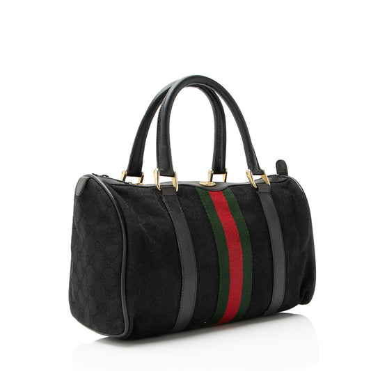 Gucci Vintage GG Canvas Web Small Boston Bag