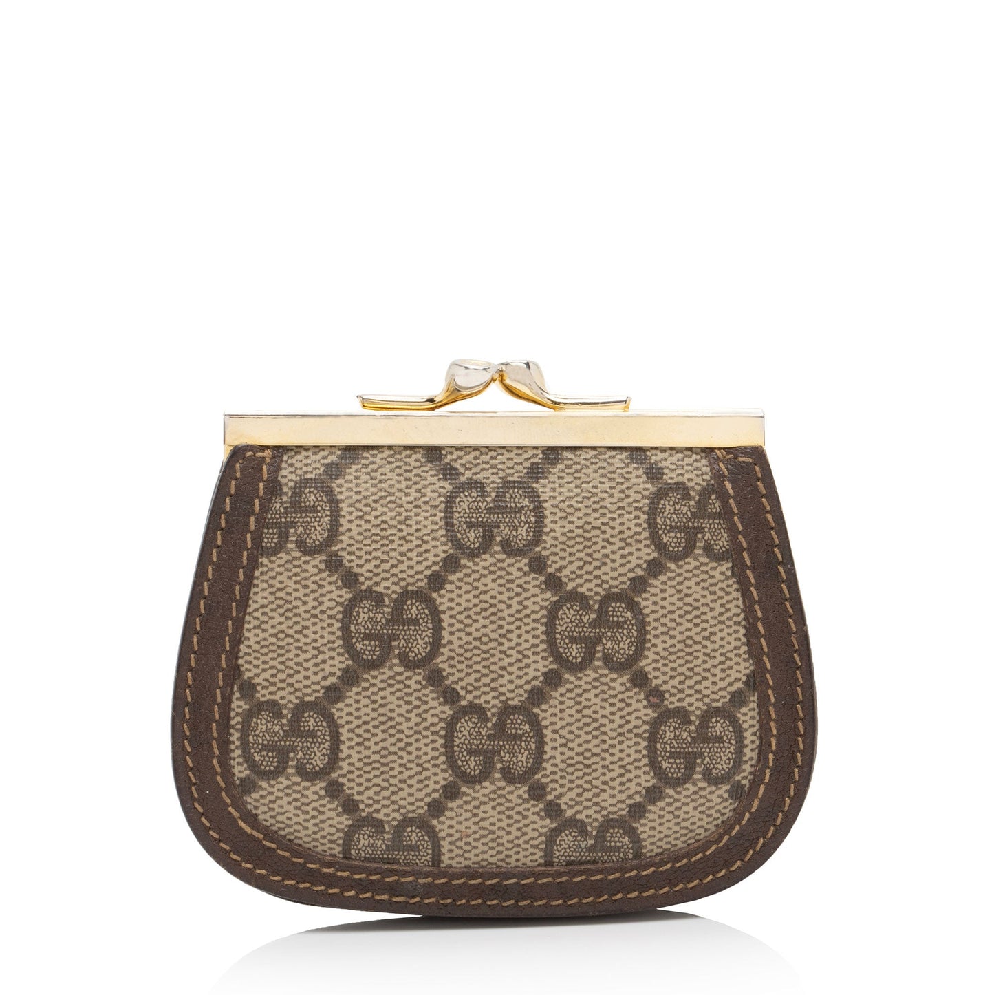 Gucci Vintage GG Supreme Kiss Lock Coin Pouch (SHF-IEIBOo)