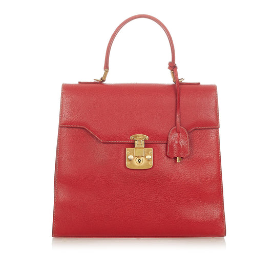 Gucci Vintage Lady Lock Leather Handbag (SHG-31855)