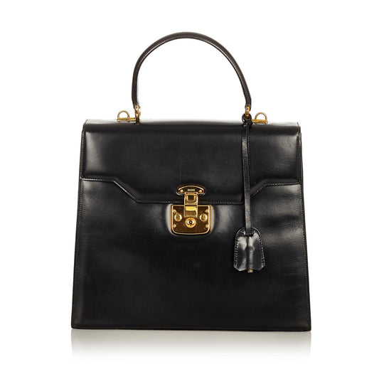 Gucci Vintage Lady Lock Leather Satchel (SHG-25844)