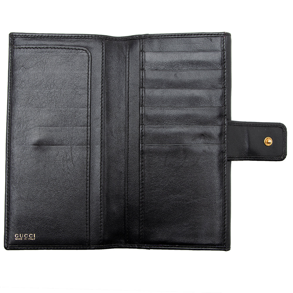 Gucci Vintage Leather Bamboo Wallet (SHF-20931)