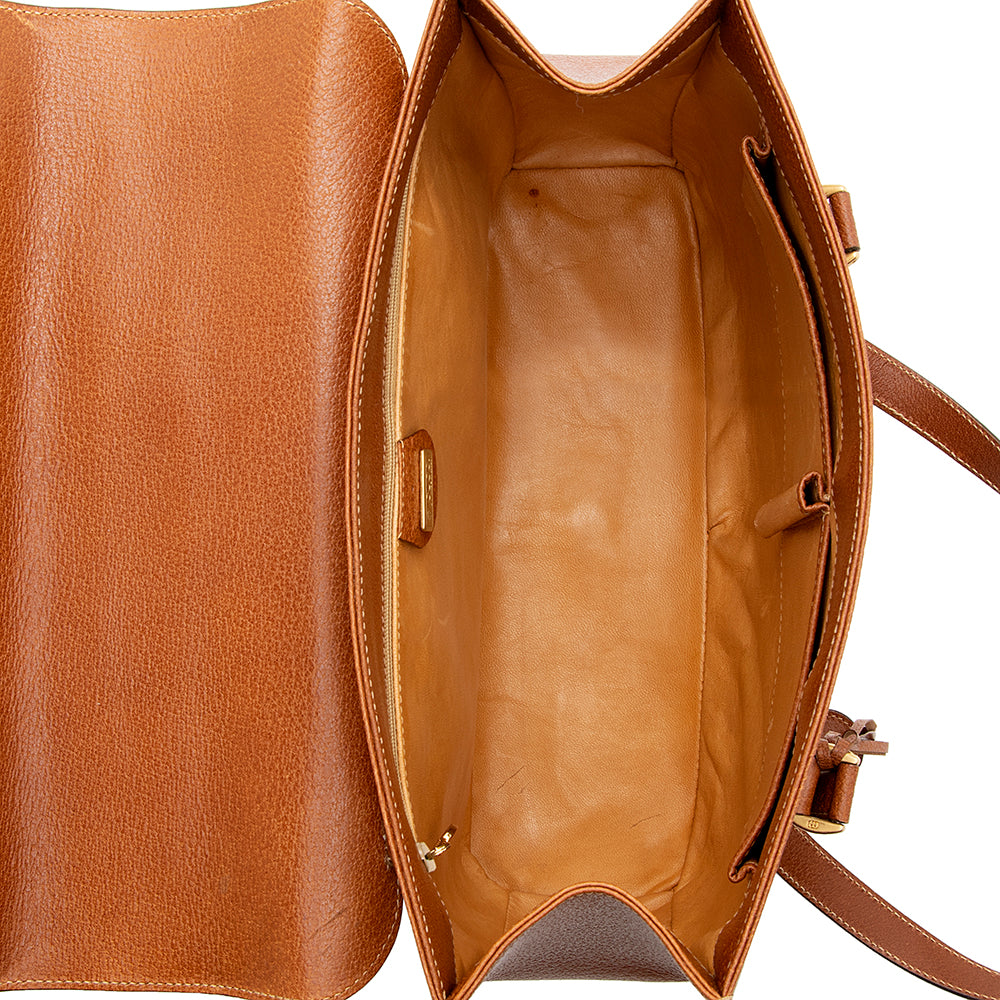 Gucci Vintage Leather Push Lock Satchel - FINAL SALE (SHF-19014)