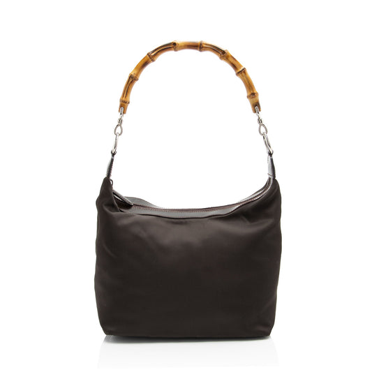 Gucci Vintage Nylon Bamboo Hobo (SHF-XDIaRR)