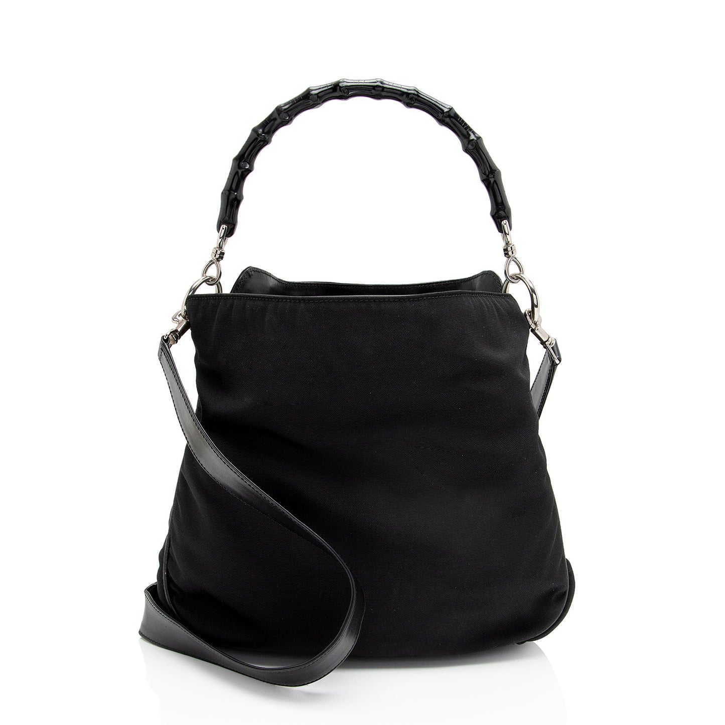 Gucci Vintage Nylon Bamboo Hobo (SHF-4WRjjt)
