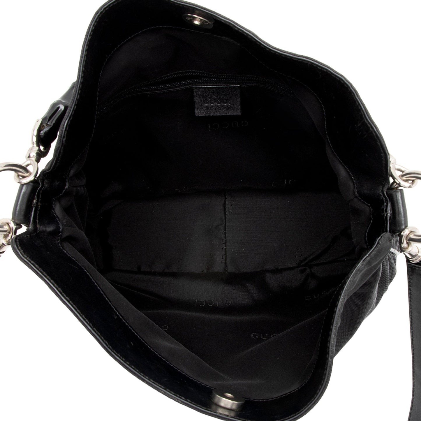 Gucci Vintage Nylon Bamboo Hobo (SHF-4WRjjt)
