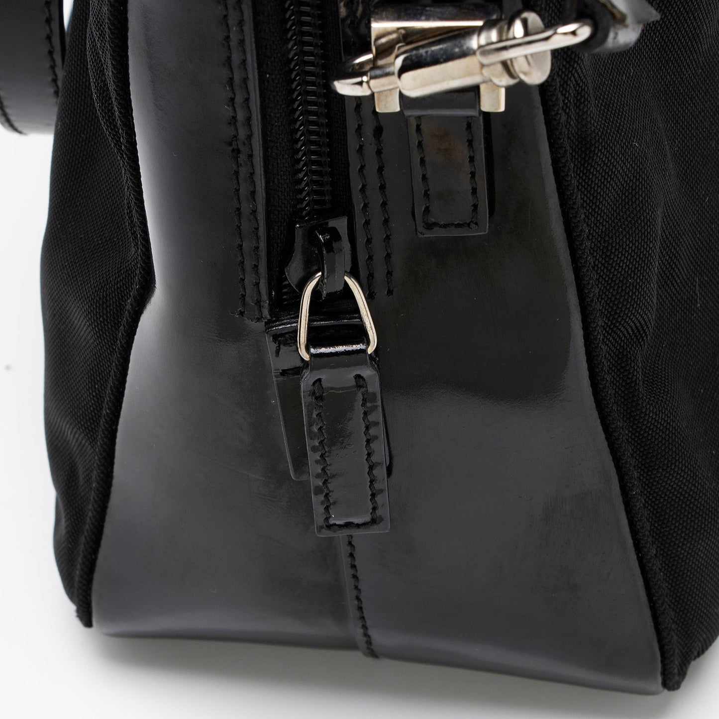 Gucci Vintage Nylon Bamboo Satchel