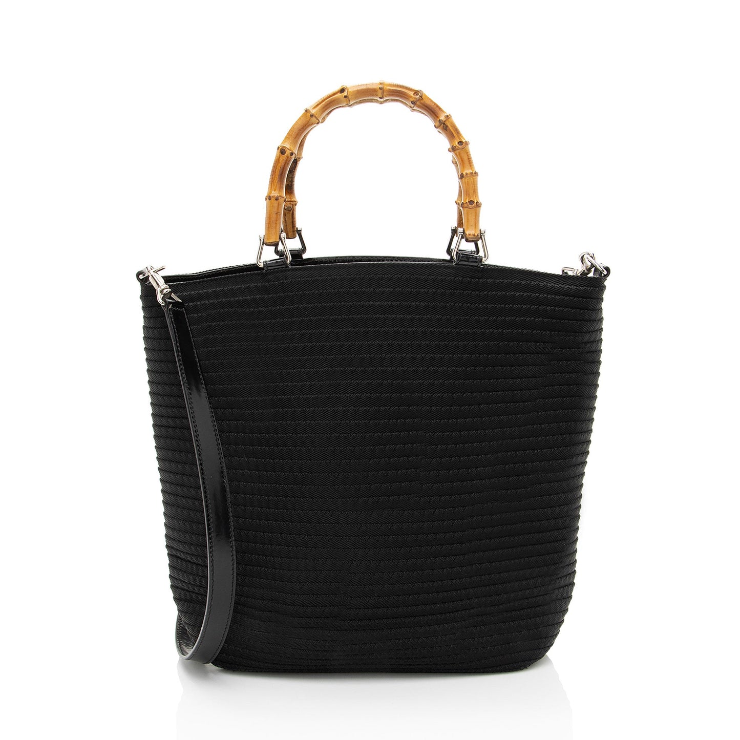 Gucci Vintage Quilted Nylon Bamboo Tote