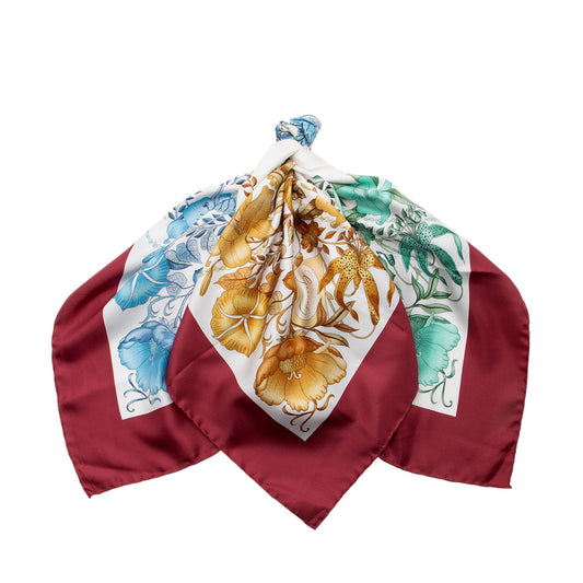 Gucci Vintage Silk Vittorio Accornero Floral 90cm Scarf
