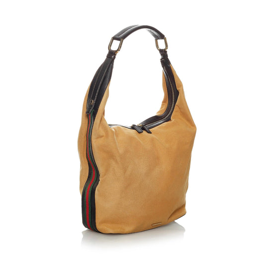 Gucci Web Canvas Shoulder Bag (SHG-34179)