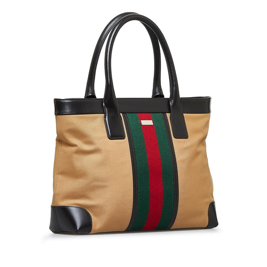 Luxury Gucci Web Canvas Tote Bag (SHG-3FEW2l)