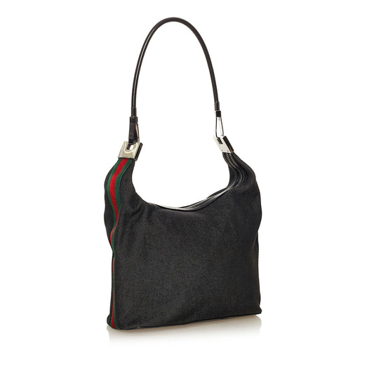 Gucci Web Denim Shoulder Bag (SHG-34386)