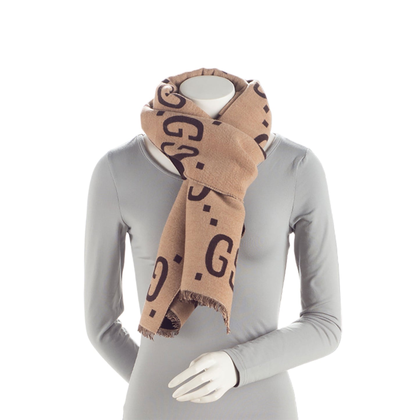 Gucci Wool Silk Giant GG Reversible Scarf (SHF-cVvyWH)
