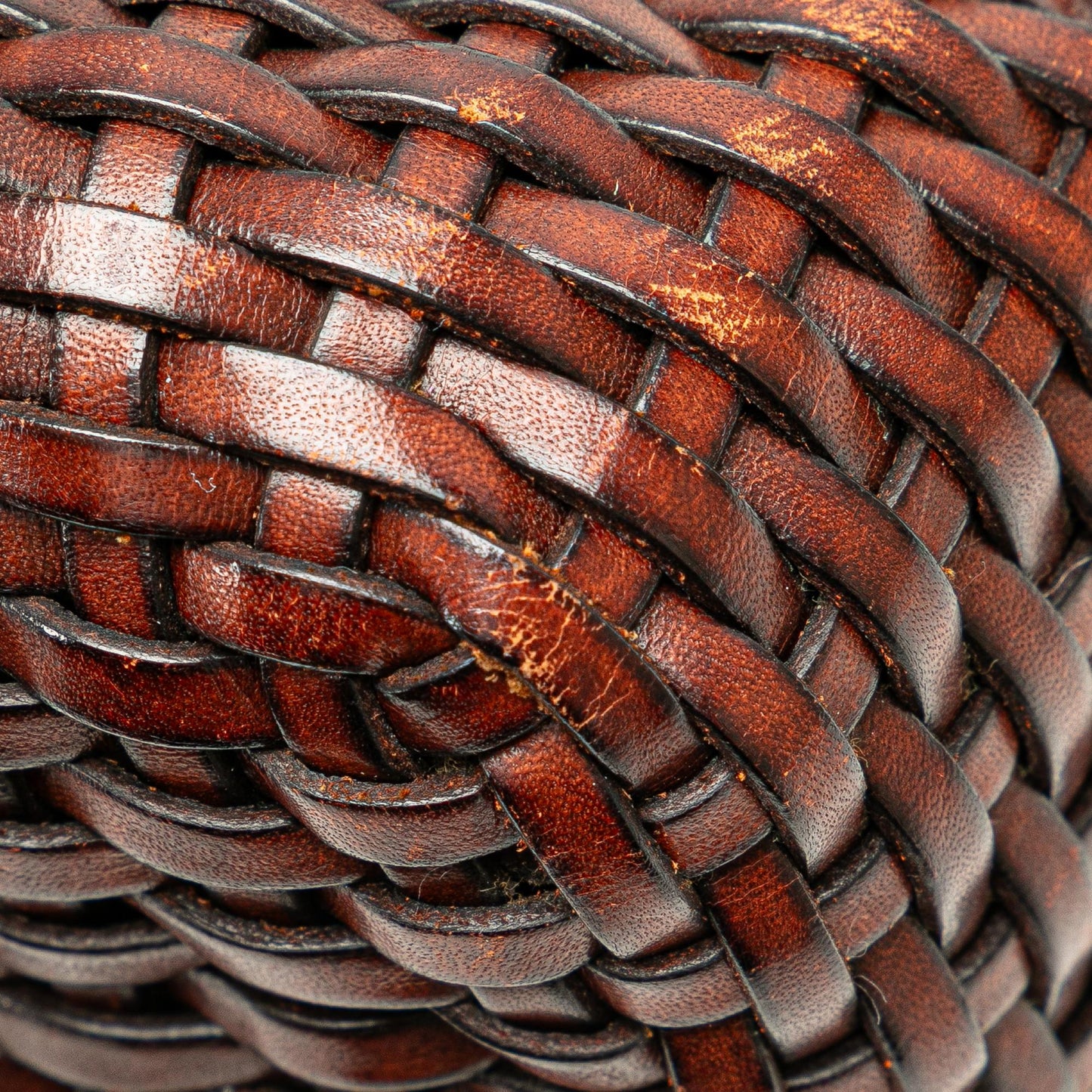 Gucci Woven Leather Bamboo Satchel