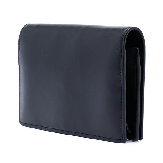 Gucci XL Leather Embossed Logo Wallet on Chain