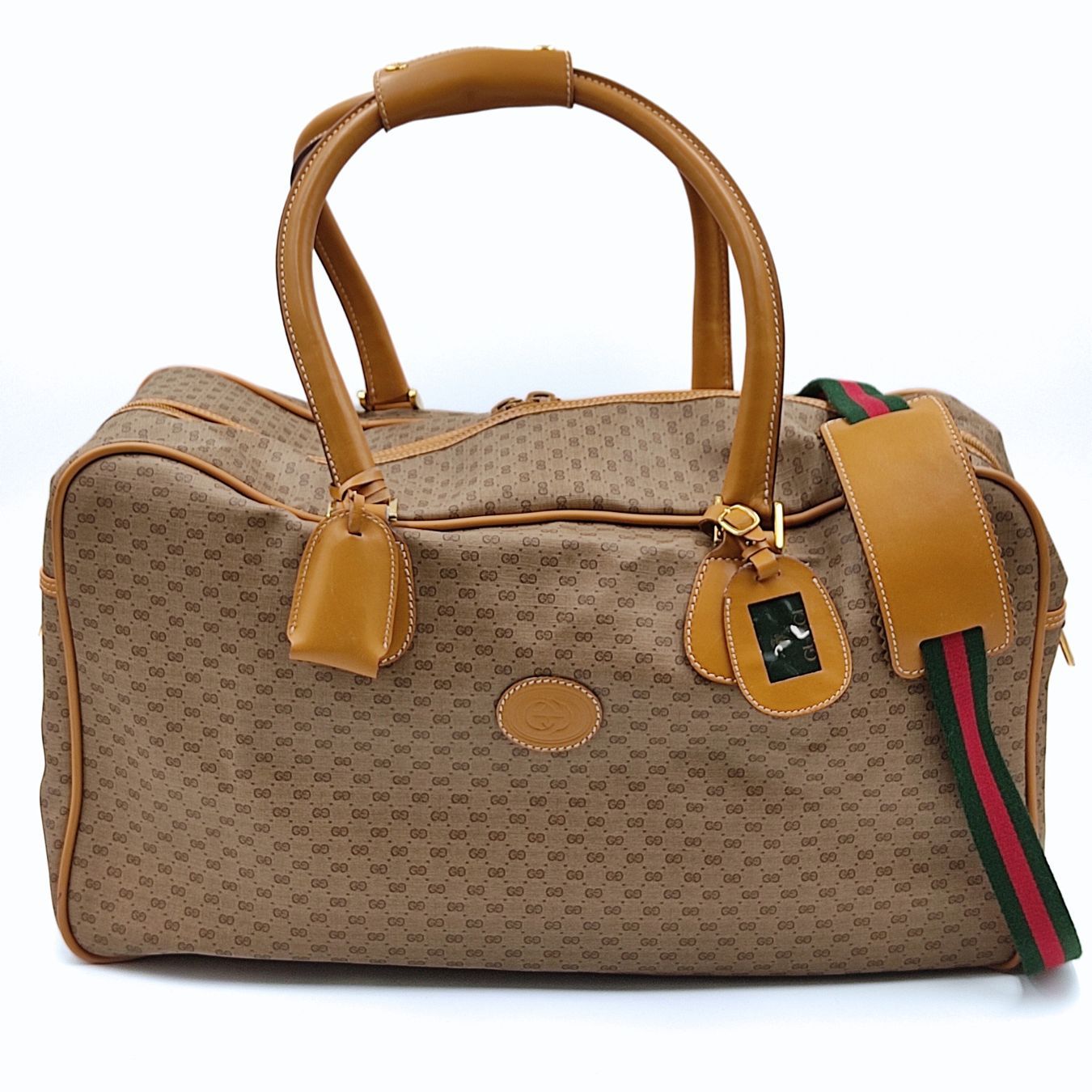 Luxury Gucci Trending 2025 Luxury Gucci Trending 2025 vintage monogram Web line travel bag - '10s