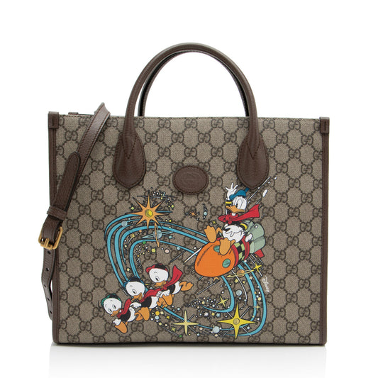 Gucci x Disney GG Supreme Donald Duck Medium Tote (SHF-2Aw3L3)