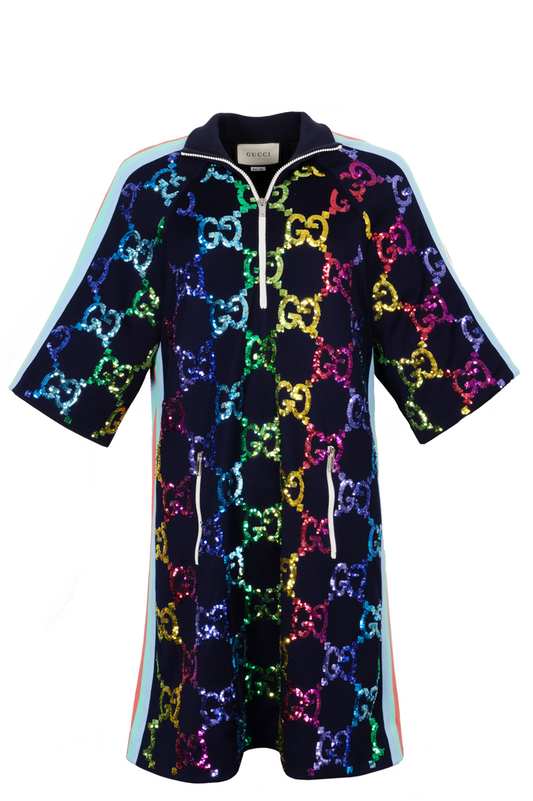 Luxury Gucci Trending 2025 GG Dress Sequins Rainbow