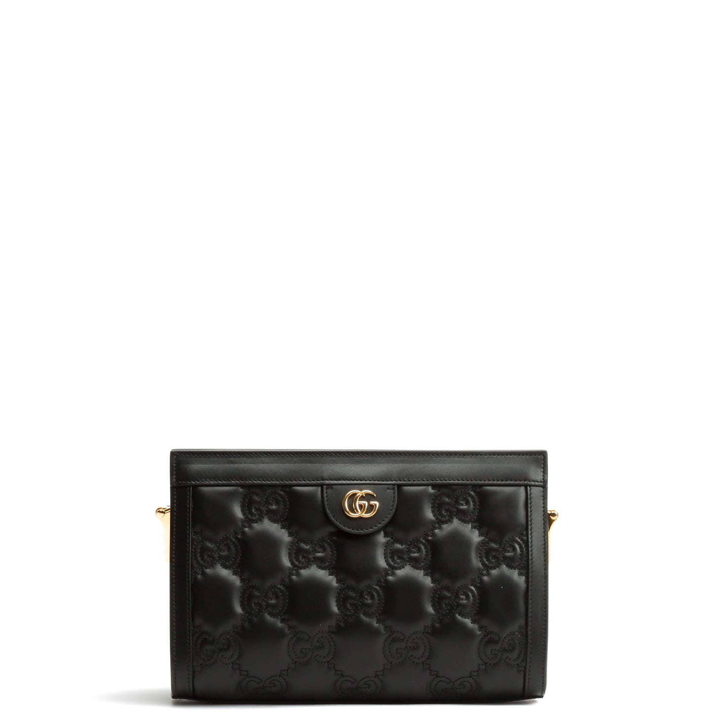 Luxury Gucci GG Matelassé Small Clutch On Chain-Black