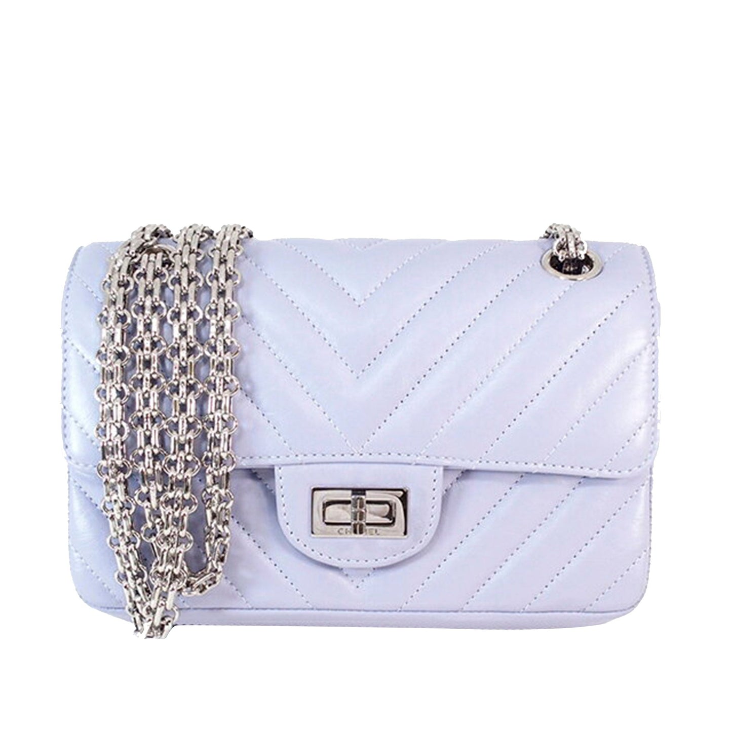 Luxury Chanel 2.55 Reissue Flap Mini Purple Calfskin Silver
