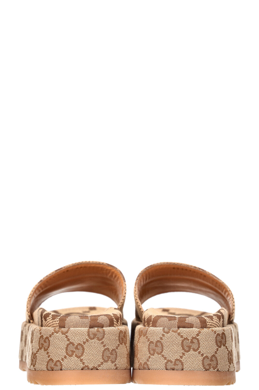 Luxury Gucci Trending 2025 Flats Macro GG Canvas Camel Ebony