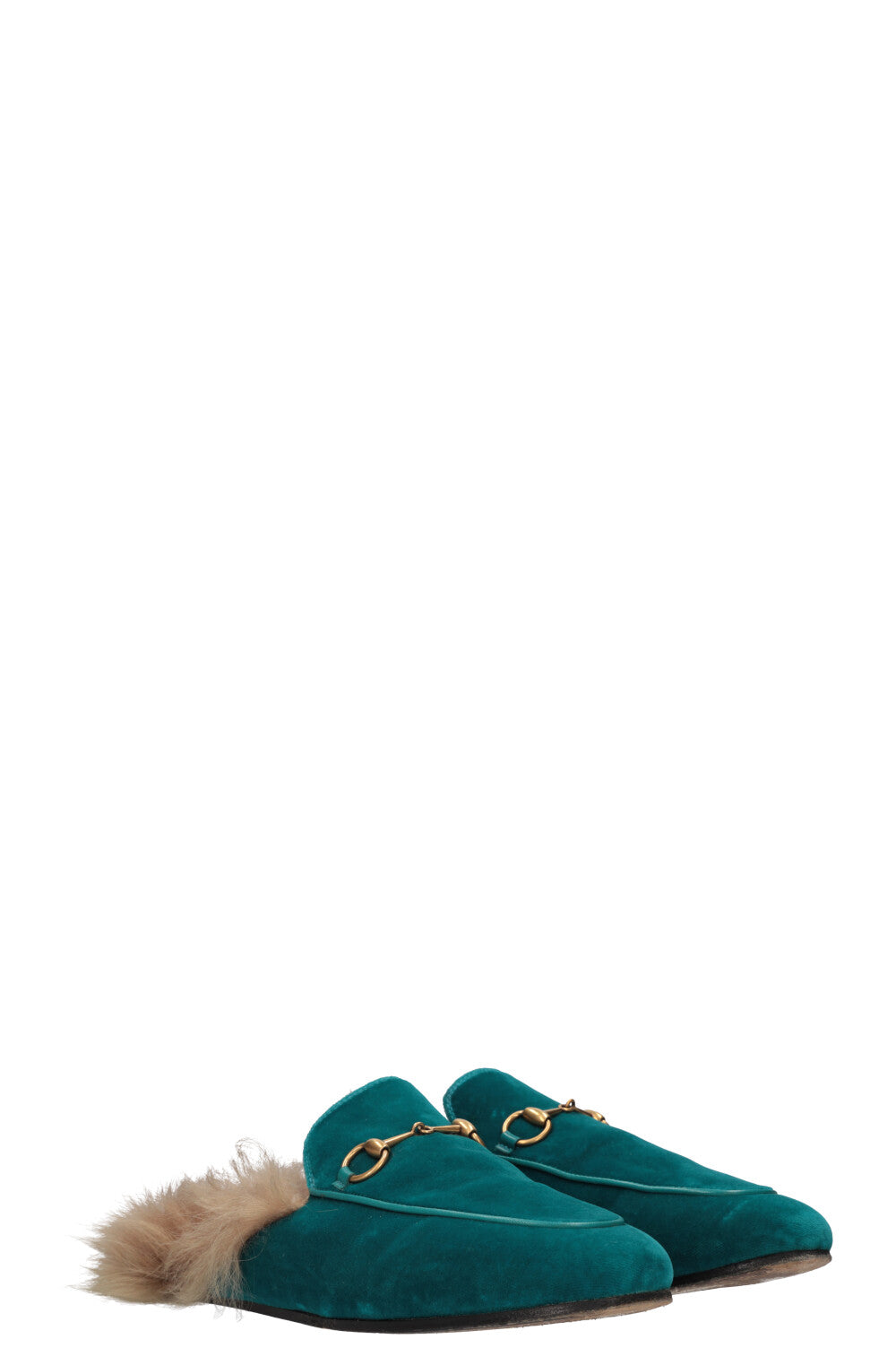 Luxury Gucci Trending 2025 Princetown Fur Loafers Petrol