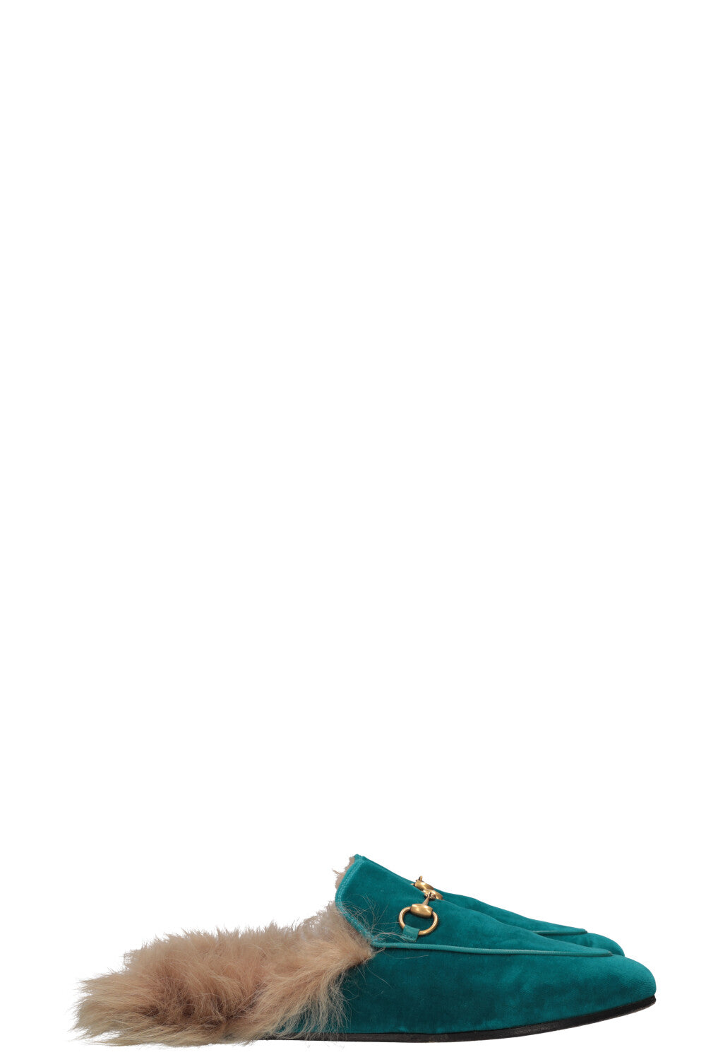 Luxury Gucci Trending 2025 Princetown Fur Loafers Petrol