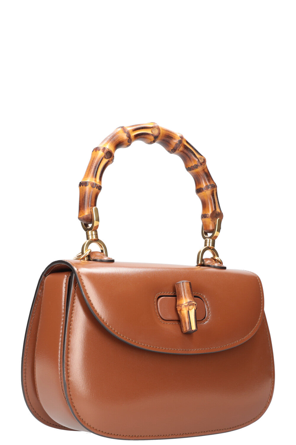 Luxury Gucci Trending 2025 Bamboo 1947 Top Handle Bag Small Cognac