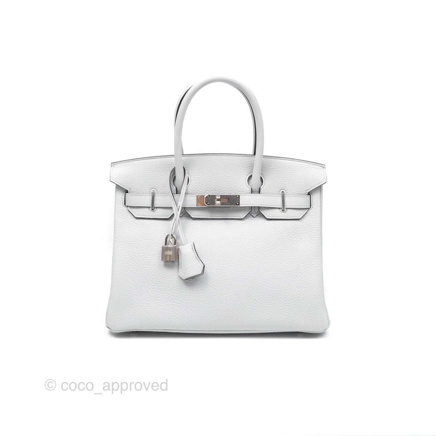 Hermès Birkin 30 Retourne Blue Pale Clemence Palladium Hardware
