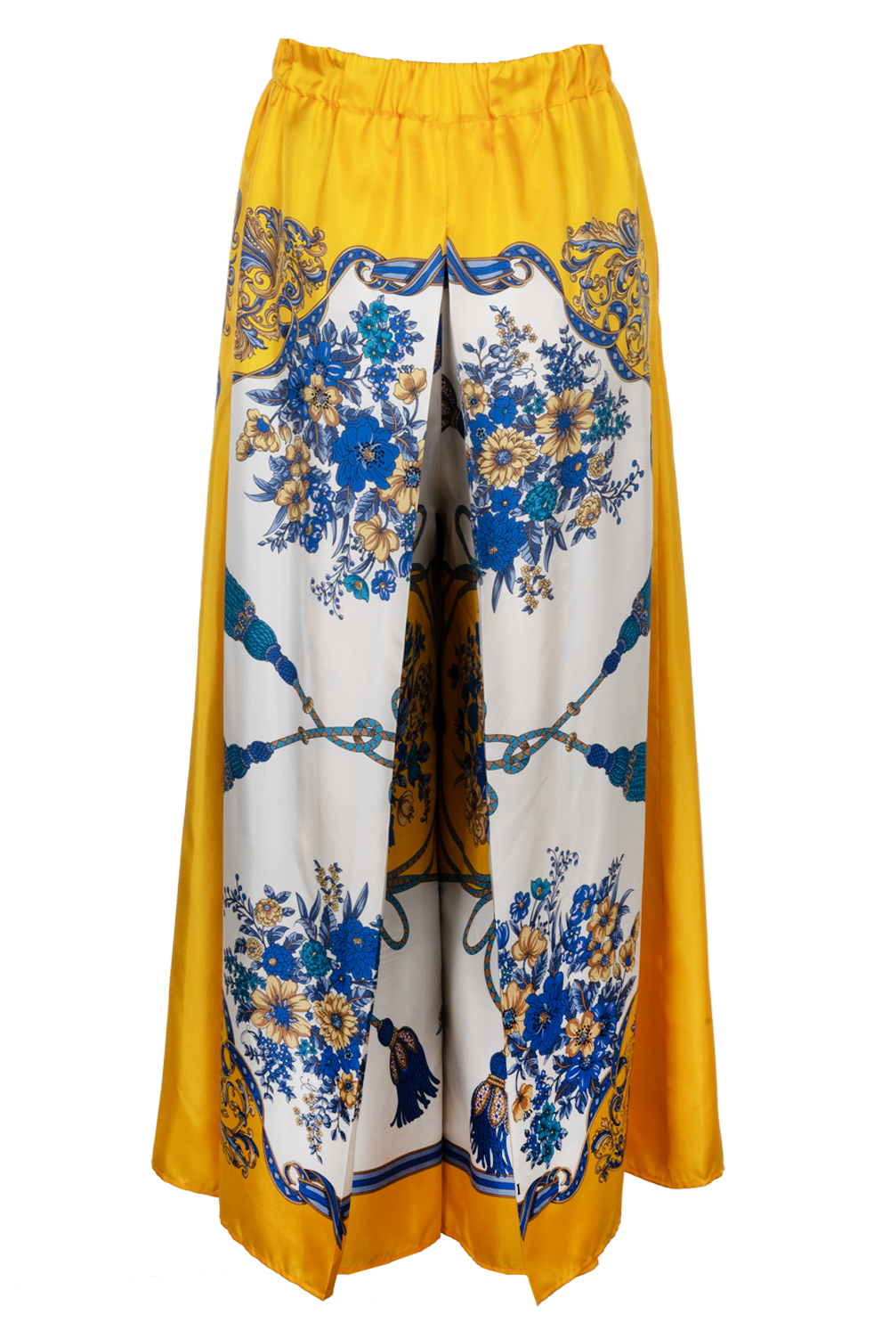 Luxury Gucci Trending 2025 Floral Pants Silk Yellow Blue White