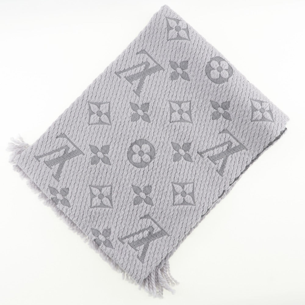 LOUIS VUITTON Scarf Wool silk gray Esharp Logomania Women()