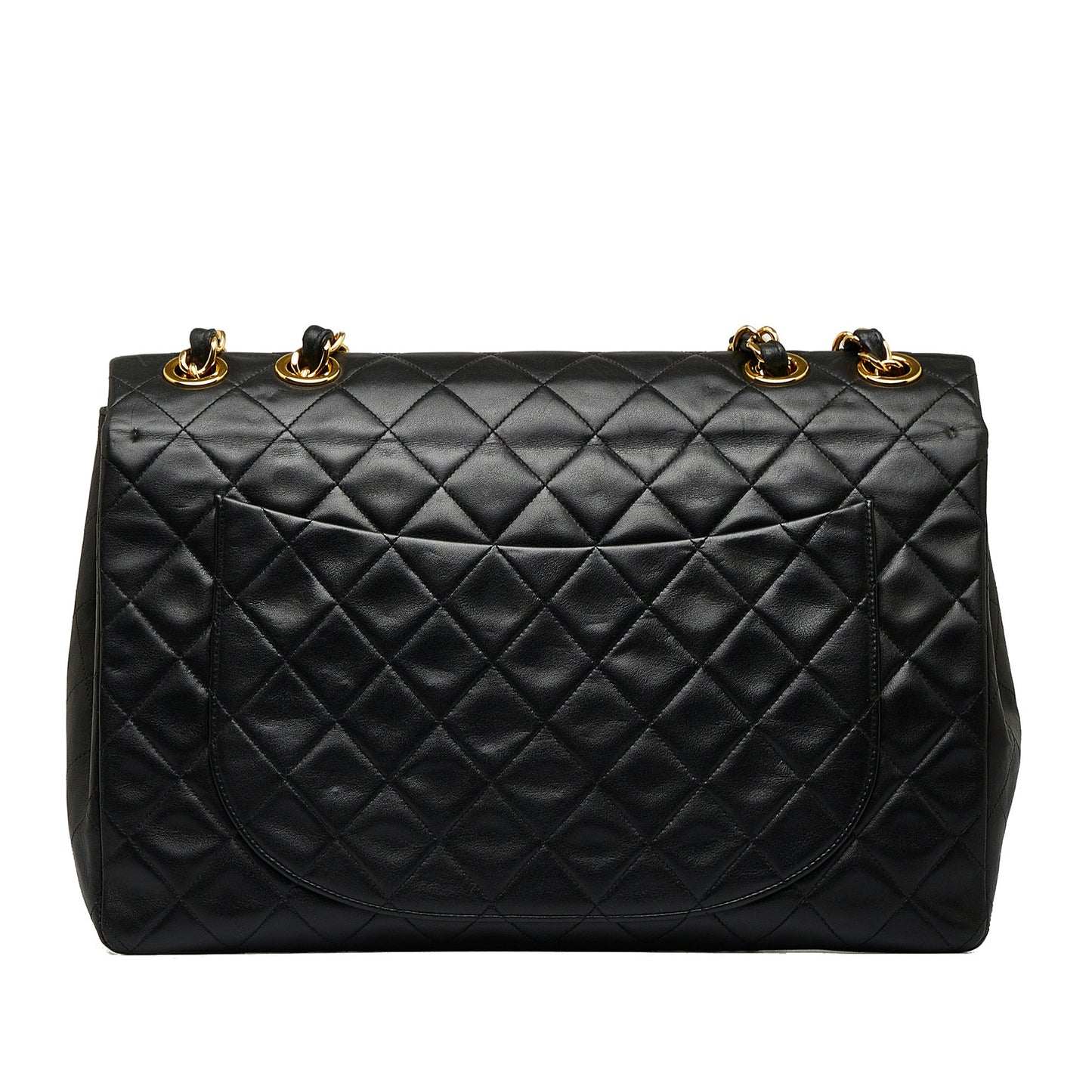 Luxury Chanel Classic Single Flap Jumbo Black Lambskin Gold