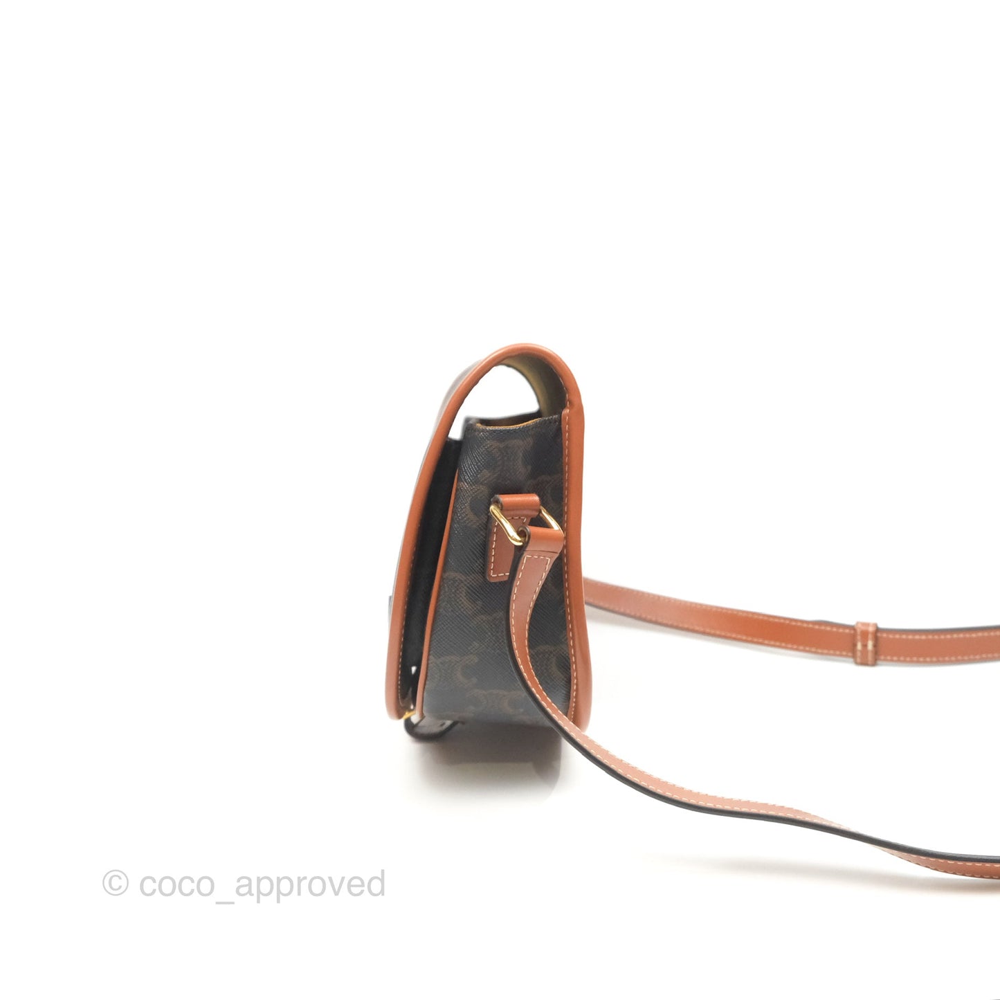 Celine Medium Folco Bag Triomphe Canvas Tan