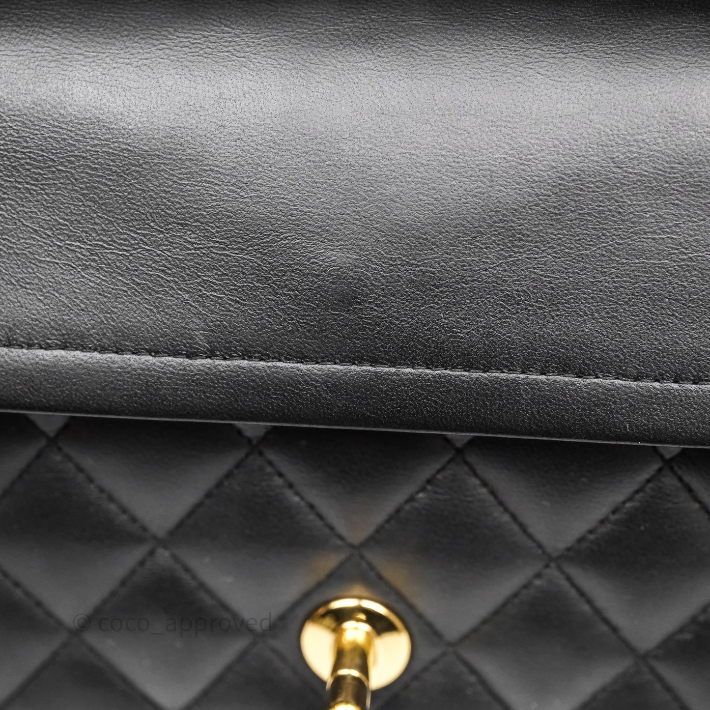 Chanel Classic M/L Medium Flap Quilted Black Lambskin Gold Hardware