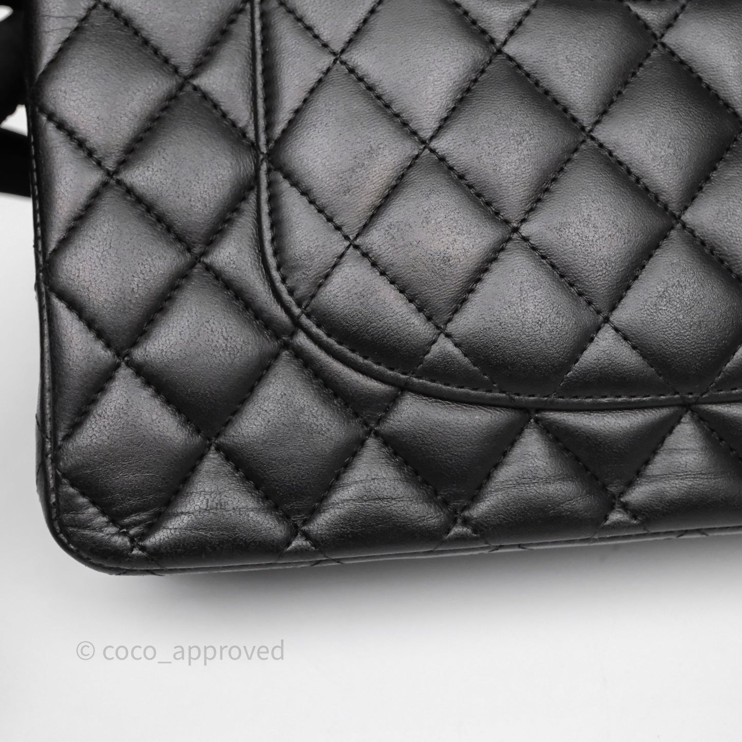Chanel Classic M/L Medium Flap Quilted Black Lambskin Gold Hardware
