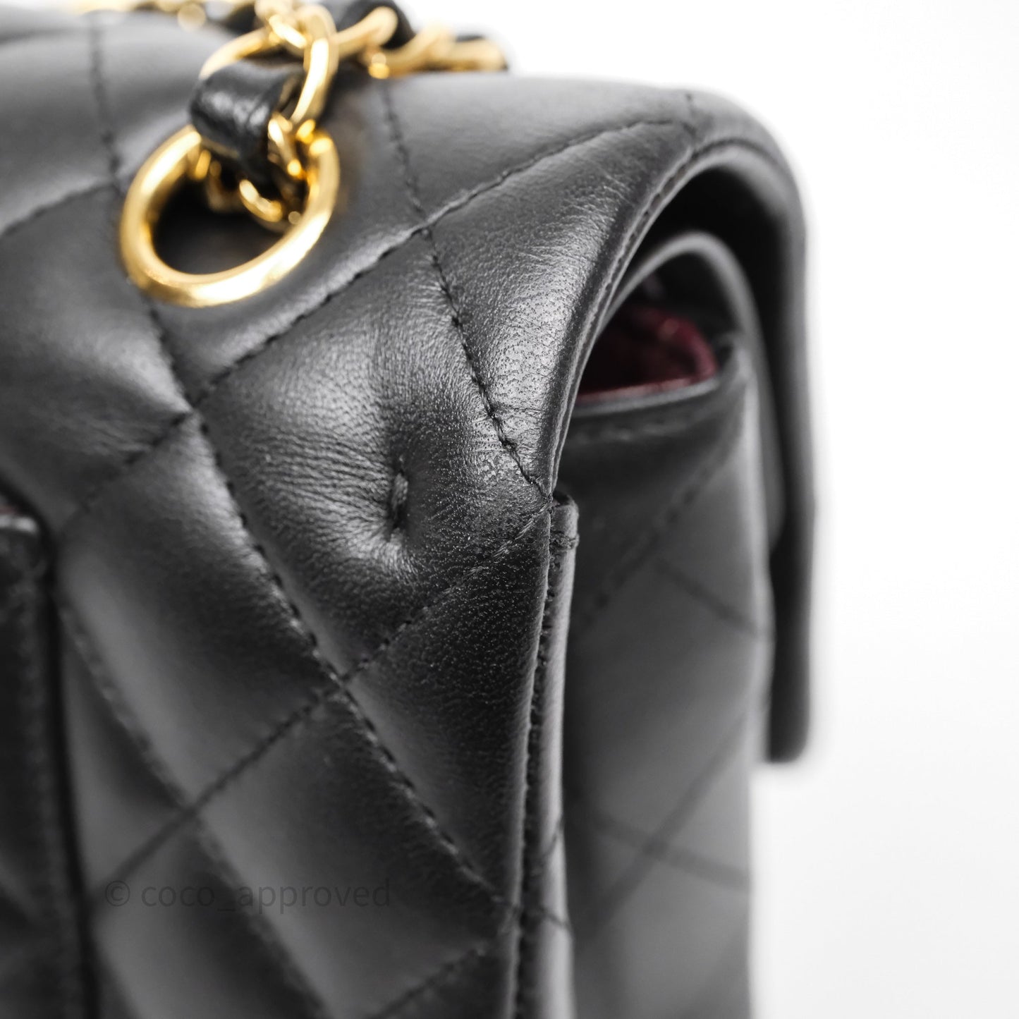Chanel Classic M/L Medium Flap Quilted Black Lambskin Gold Hardware