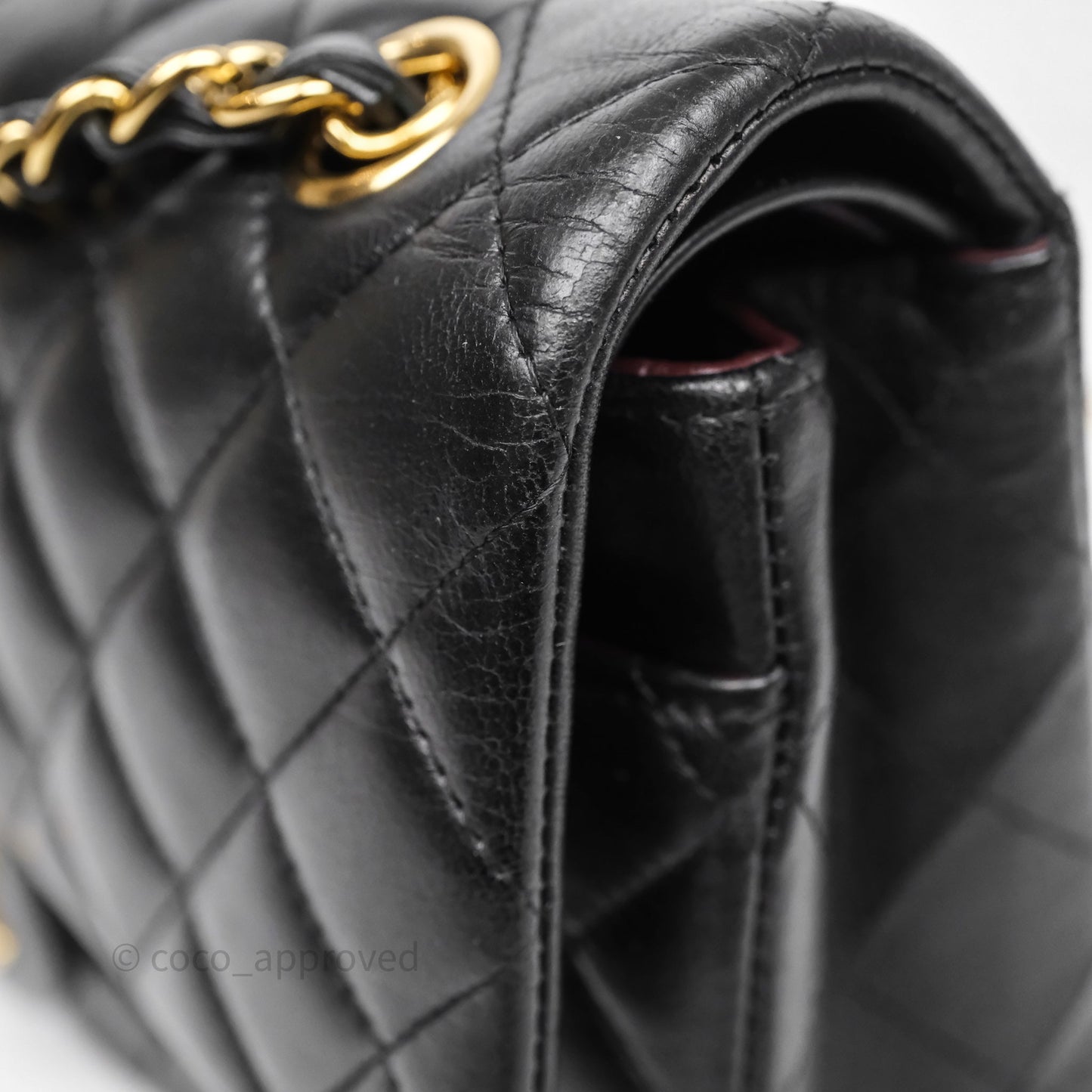 Chanel Classic M/L Medium Flap Quilted Black Lambskin Gold Hardware
