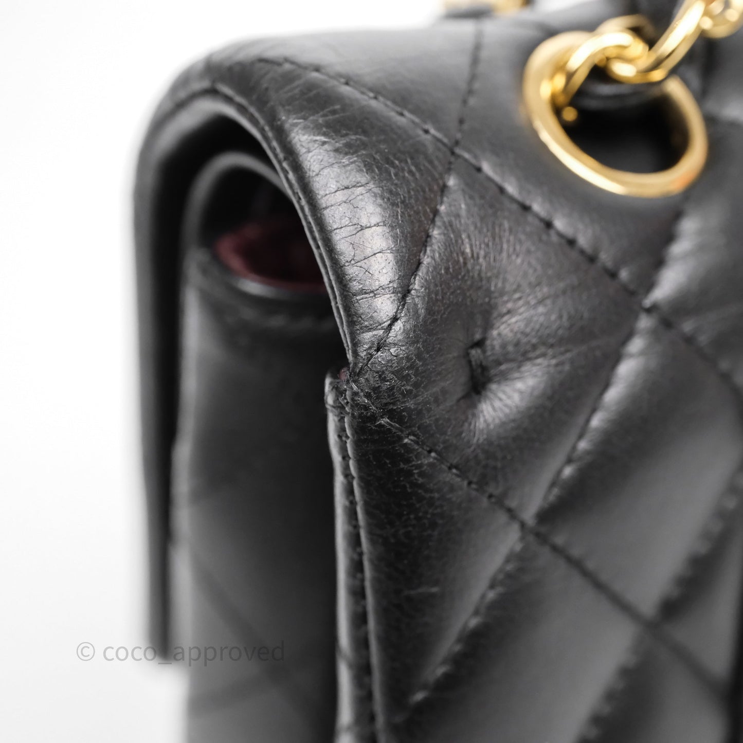 Chanel Classic M/L Medium Flap Quilted Black Lambskin Gold Hardware