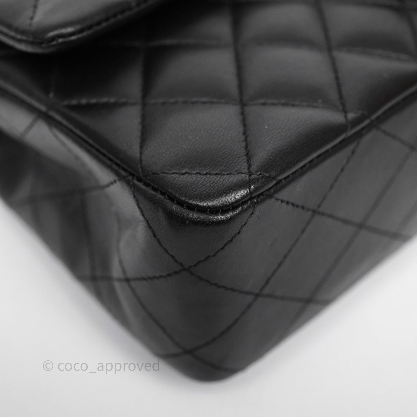 Chanel Classic M/L Medium Flap Quilted Black Lambskin Gold Hardware