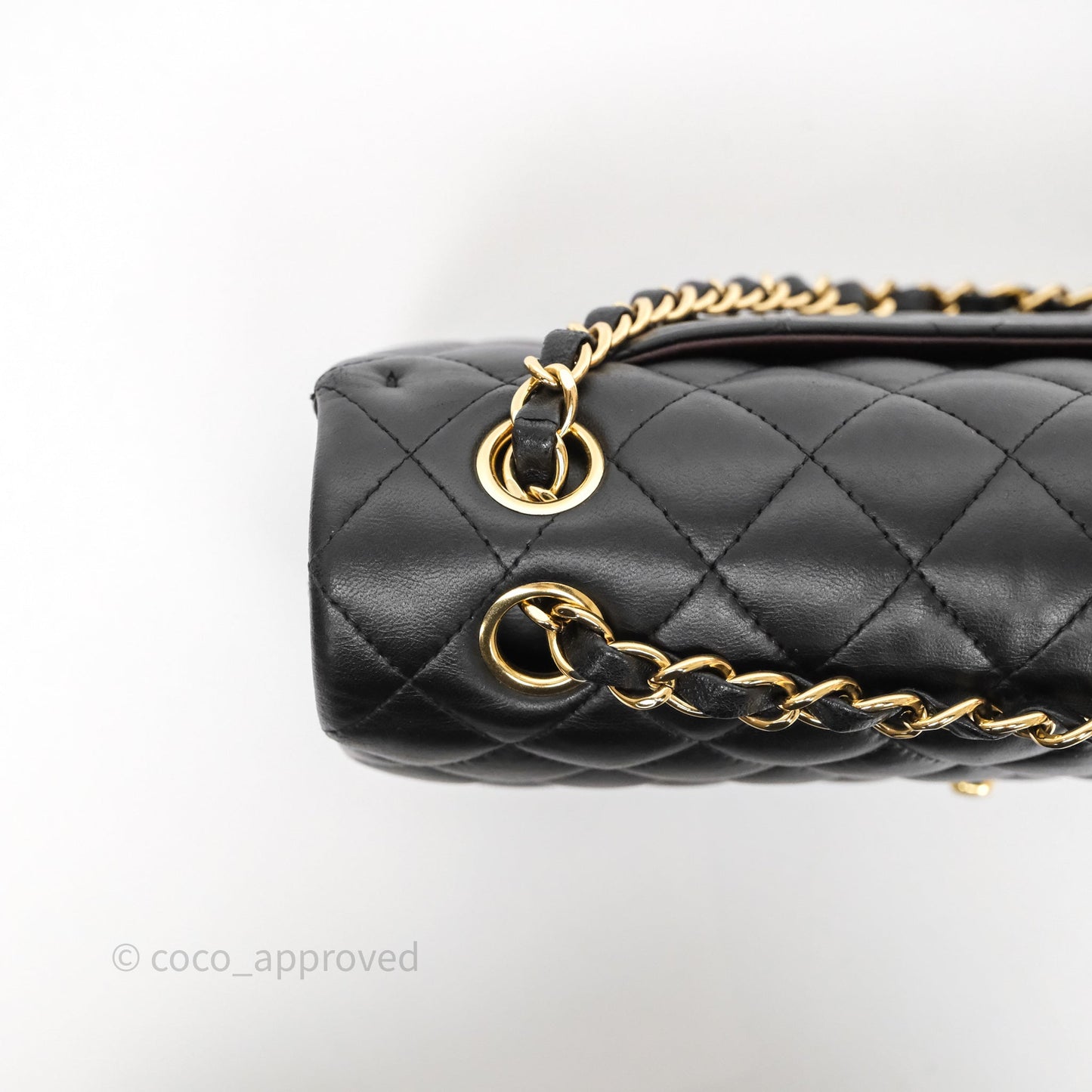 Chanel Classic M/L Medium Flap Quilted Black Lambskin Gold Hardware