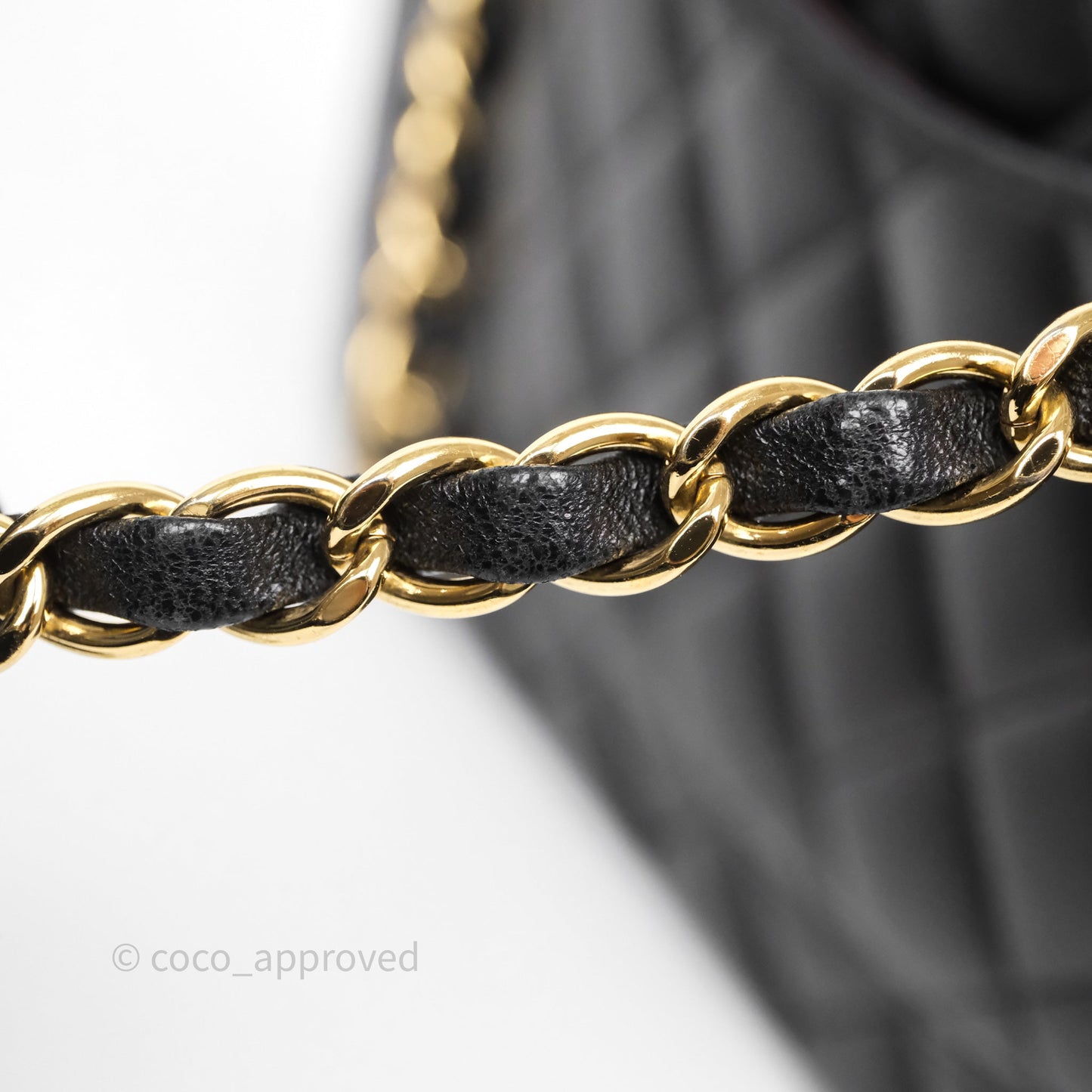 Chanel Classic M/L Medium Flap Quilted Black Lambskin Gold Hardware