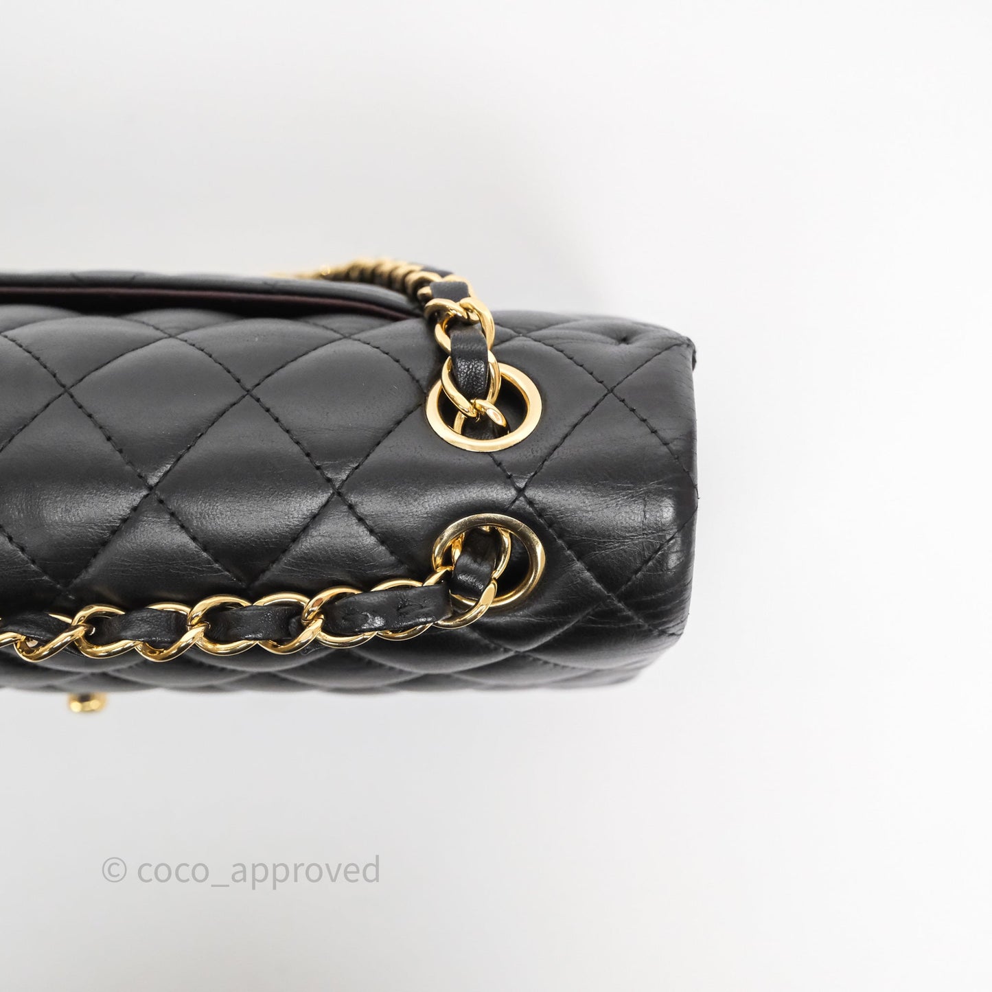 Chanel Classic M/L Medium Flap Quilted Black Lambskin Gold Hardware