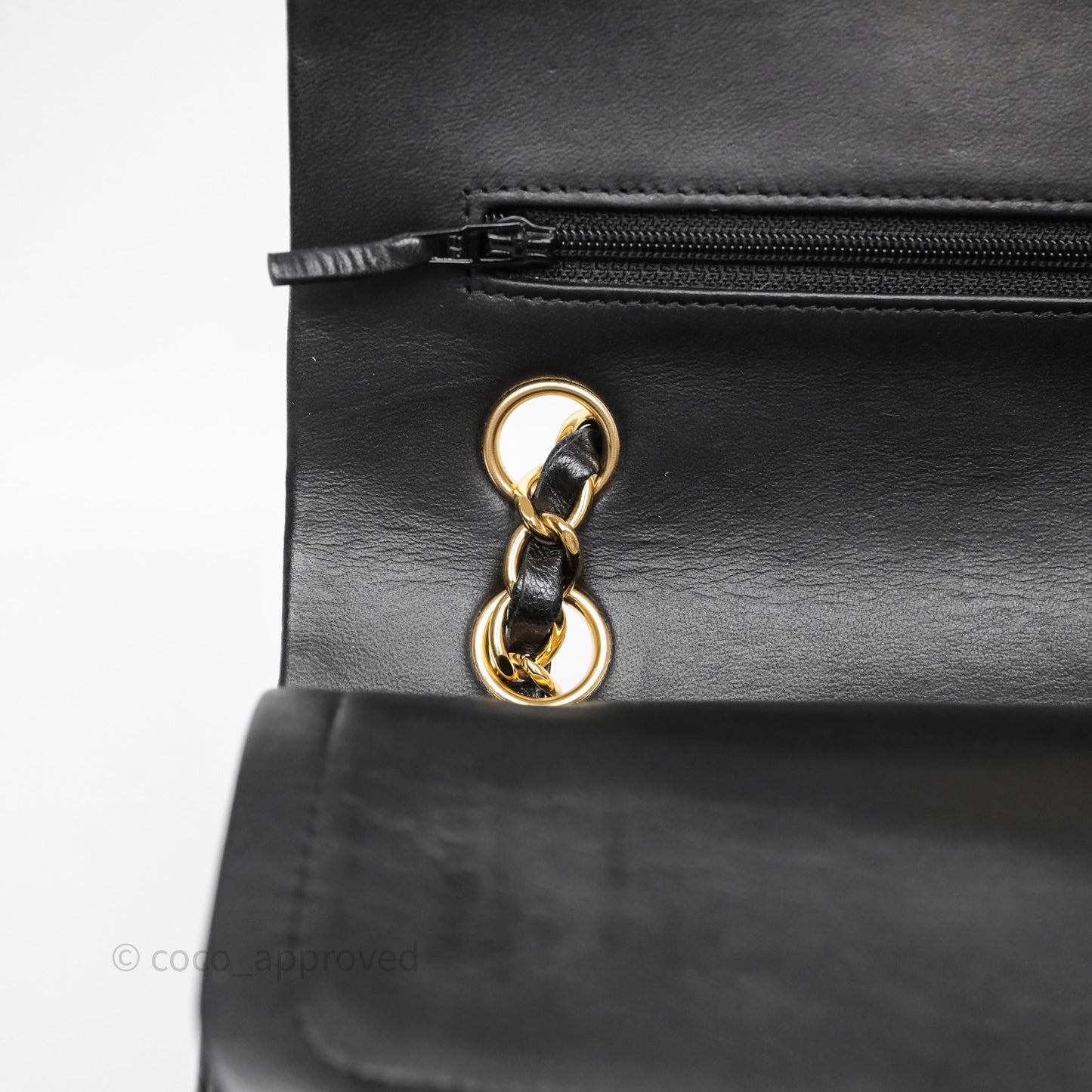 Chanel Classic M/L Medium Flap Quilted Black Lambskin Gold Hardware