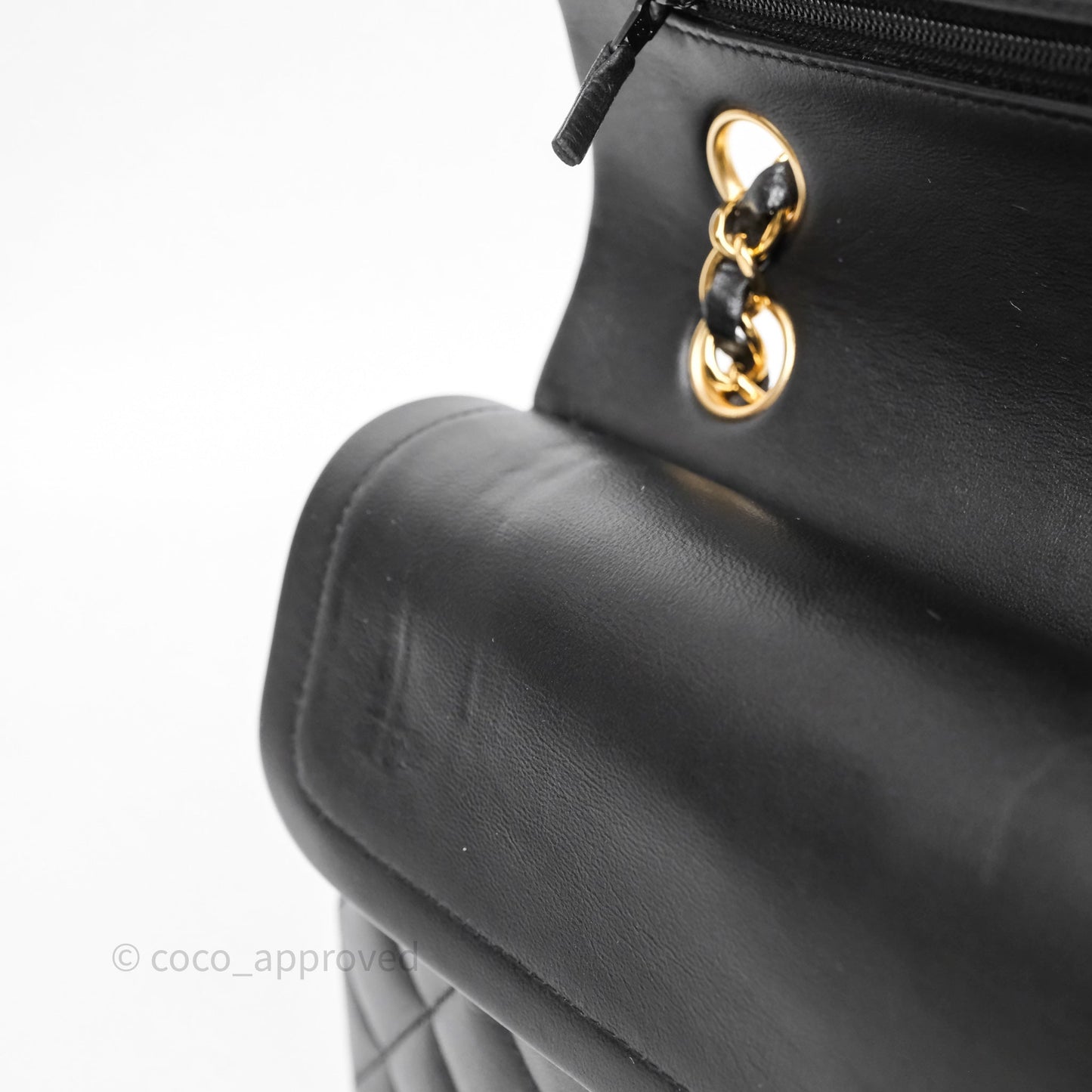 Chanel Classic M/L Medium Flap Quilted Black Lambskin Gold Hardware
